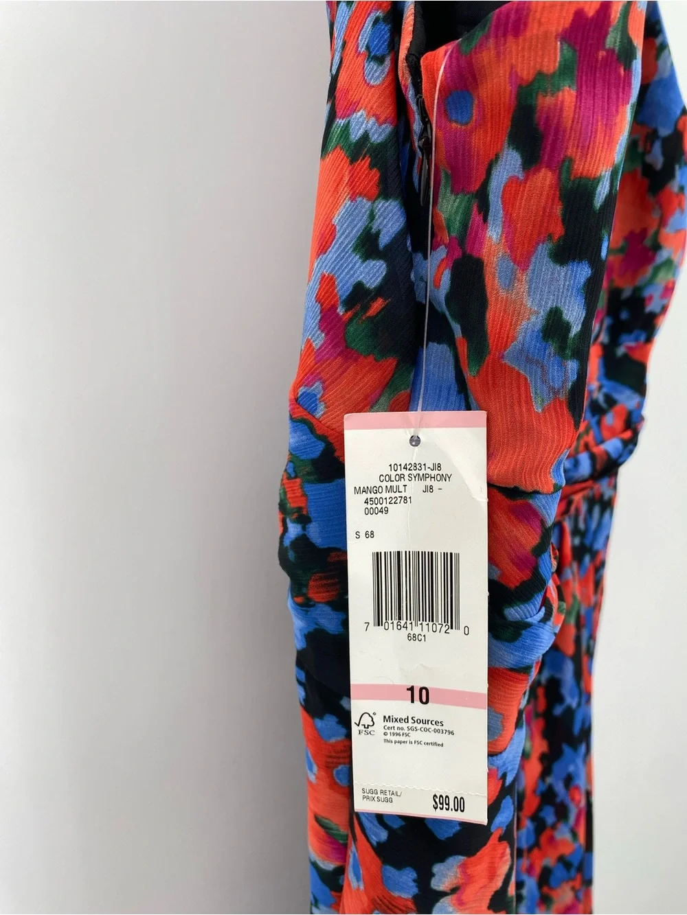 Evan Picone Lined Sleeveless Dress Mango Symphony Multicolor Size 10 NWT